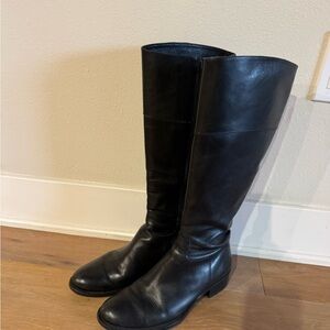 Black Knee-High Leather Boots